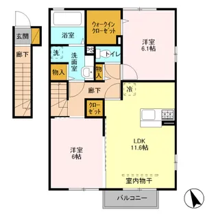 ウィル南町B【2階】の間取り