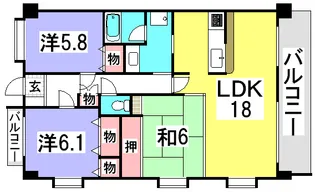フェニックス南観音【2階】の間取り