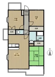 エスト大蔵【2階】の間取り