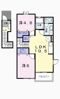 ドミール柏原【2階】の間取り