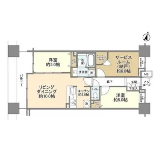クレストシティタワーズ横浜【2階】の間取り