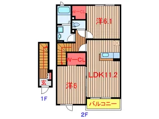 サウス アプリコット【2階】の間取り