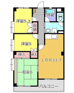 ハイツかすみ野II【5階】の間取り