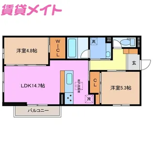 パルミエ II【1階】の間取り