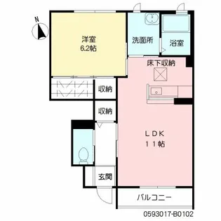 シャーメゾン淡窓B【1階】の間取り