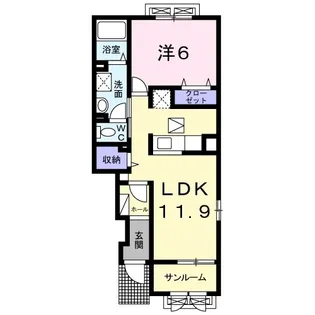 FeelFine KonakanoII【1階】の間取り