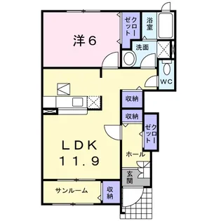 プランタン A【1階】の間取り