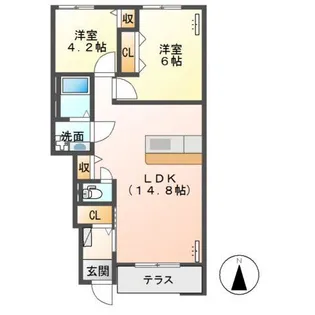 シエル クレア【1階】の間取り