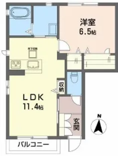 ハピアII【1階】の間取り
