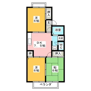 ヴィラ花ノ木【2階】の間取り