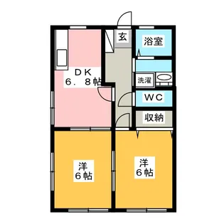 ルネッセキノミヤB【1階】の間取り