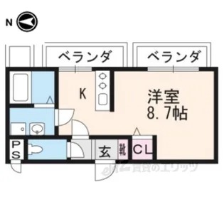 ブドワール北山【3階】の間取り