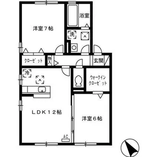 セントラルビュー B棟【1階】の間取り