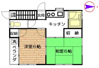 高見ヶ丘コーポ【2階】の間取り