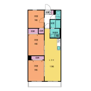 プレジール尾平A棟【3階】の間取り