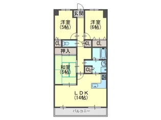 サンシティ本荘弐番館【7階】の間取り