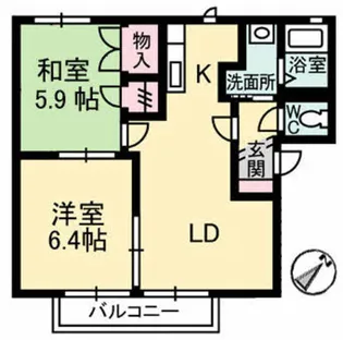 ハイツ咲蔵C【1階】の間取り