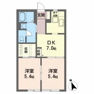 シャーメゾン木戸B【1階】の間取り