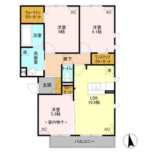 ビエントマルモト【2階】の間取り