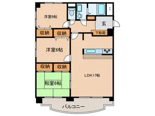 ラフィ-ネ六名【3階】の間取り