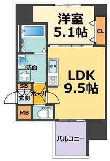 グランクレンツ尼崎【5階】の間取り