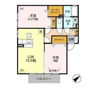 メールドクレール【1階】の間取り