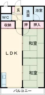 クランブレ西川田【3階】の間取り