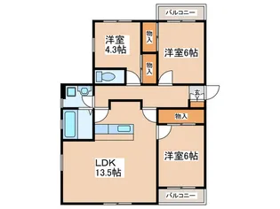 しあわせ野 44号棟【3階】の間取り