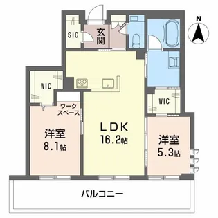 ウィステリア・ステージ真栄【2階】の間取り