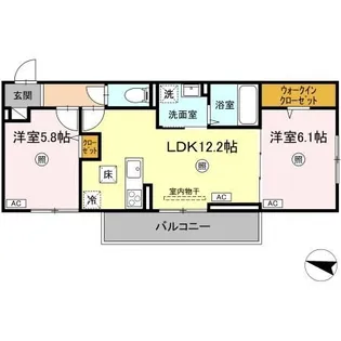 ライク・ア・パラソル【1階】の間取り