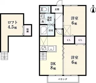 リゾート三日月 D棟【2階】の間取り