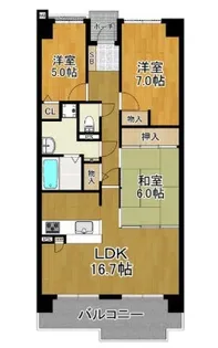 ファミールハイツ久留米壱番館【6階】の間取り