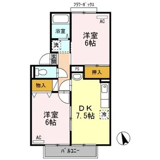 香川県高松市香川町川東下【アパート】の間取り