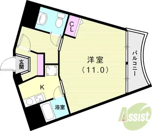 アンペリエ【5階】の間取り