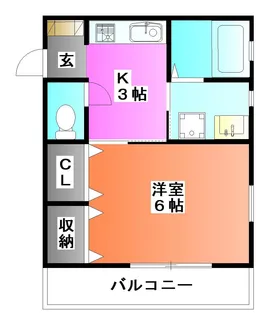 1Kの間取り画像
