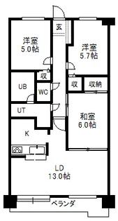 THE RESIDENCE PARK ODORIKOEN【3階】の間取り
