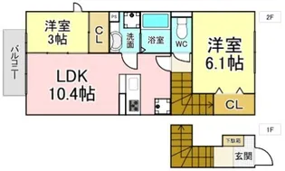 福岡県北九州市小倉北区須賀町【アパート】の間取り