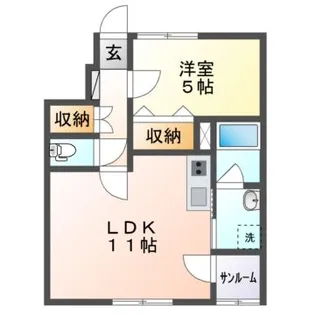 ルミエールE・F【1階】の間取り