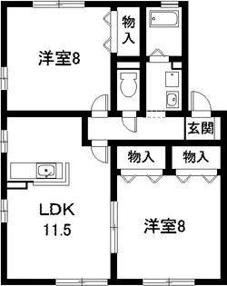 オーチャードタウン B棟【1階】の間取り