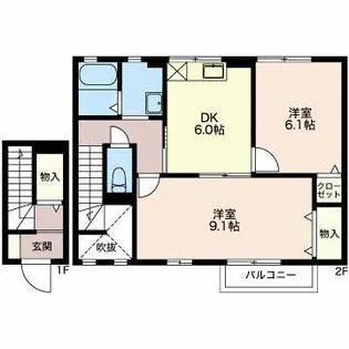 グリーンシティ愛野【2階】の間取り