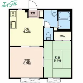 フレグランス中世古A【1階】の間取り