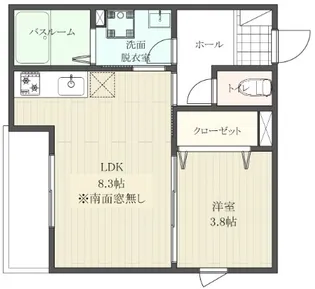 アステラス北仙台弐番館【2階】の間取り