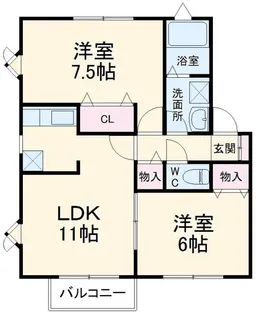 パセオ三室【1階】の間取り