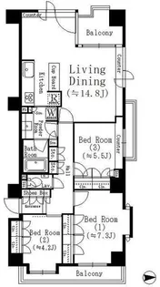 パークサイド・ウイングス【5階】の間取り