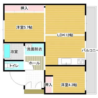 ビレッジハウス若草1号棟【4階】の間取り