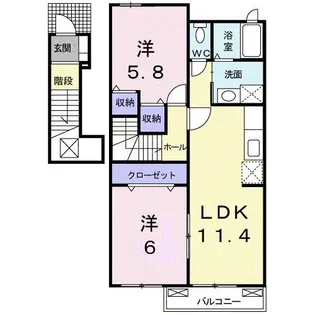 香川県綾歌郡綾川町陶【アパート】の間取り