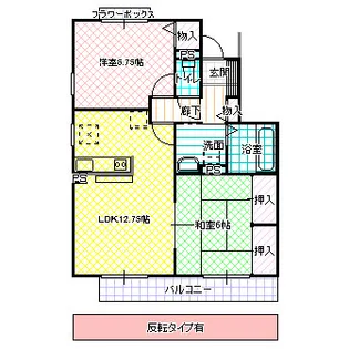 リラ・フカヤツ A棟【2階】の間取り