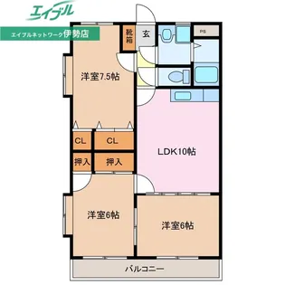 アビーロード【1階】の間取り