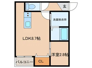 エクシア福大駅前B【2階】の間取り