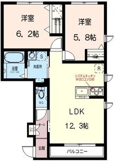 埼玉県川越市大字寺尾【アパート】の間取り